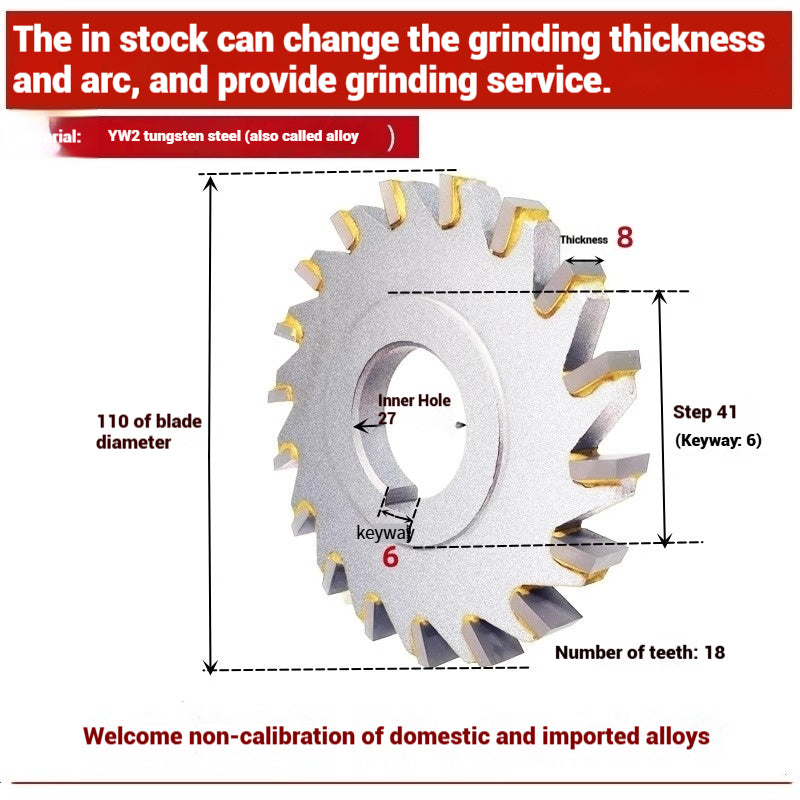 1057-Alloy three-face milling cutter can be customized tungsten steel 63 80 100 125 YW2 steel parts milling slot welding disk cutter Shandong Denso Pricision Tools Co.,Ltd.